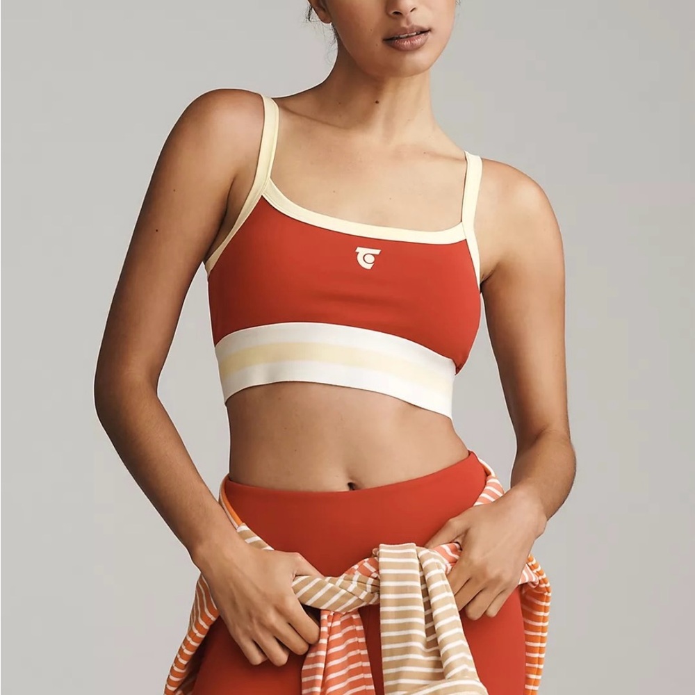Anthro Tretorn Womens Sports Bra Size XL Red Athletic Workout Gym Running Yoga